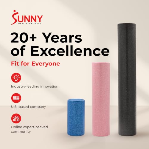 Sunny Health & Fitness 36" Blue High-Density Yoga Foam Roller - color: Blue, size: 36-Inch