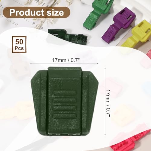 Zipper Pull Cord Lock End Tips, Plastic Shoe Lace End Clips - color: Dark Green