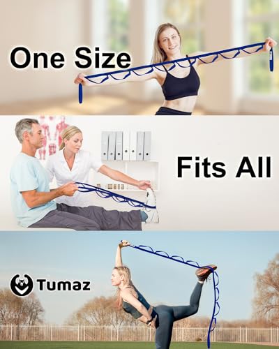 Tumaz Stretching Strap, 10-Loop Non-Elastic Yoga Strap