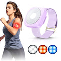 LED Safety Light, Clip on Strobe Running Lights for Runners, Rechargeable Running Light with 3 Adjustable Bands, High Visibility Reflective Running Gear for Hiking Running Bike Walking, 130dB, Purple