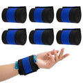 6 Pack Ice Pack Extension Straps - 35"x3" Elastic Wrap for Hot & Cold Packs - color: Black and Blue