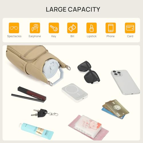 Telena Water Bottle Holder with Strap RFID Crossbody Bags for Women - color: Khaki