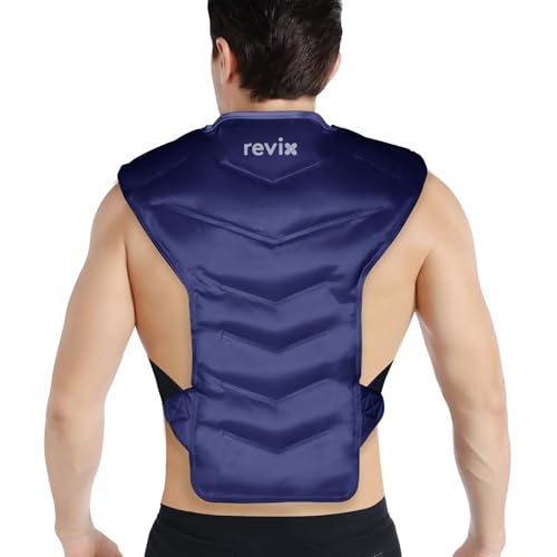 REVIX Large Ice Pack for Back & Shoulder, Reusable Gel Cold Wrap, Navy - color: Navy