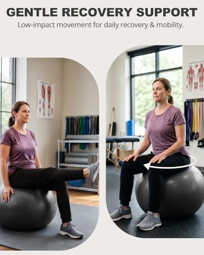 Trideer Yoga Ball for Exercise, Pregnancy, Exercise Ball, Pump Included - color: Black, size: XXL (31-33ines / 78-85cm) (Pack of 2)
