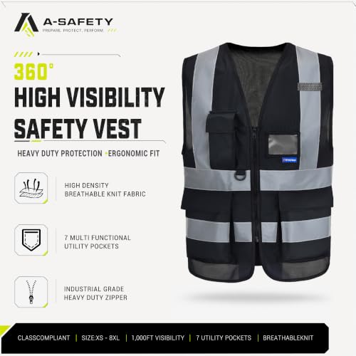 XSmall Womens black safety vest xs - color: Black, size: X-Small
