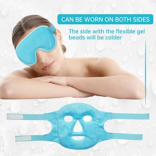 ZNÖCUETÖD Cooling Mask Ice Pack for Face Eye, Hot Cold Compress for Face - color: Blue-#2