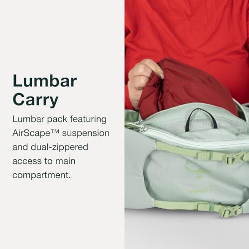 Osprey Tempest 6L Women's Lumbar Hiking Waist Pack - Fanny Pack with Water Bottle Holders - color: Frosty Mint Green/Botanica, style: 6l