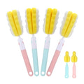4Pcs Bottle Brush Sponge, Bottle Sponge Brush Cleaner(4Pcs+2Nipple Brushes) - color: Multicolor(4pcs+2 Nipple Brush)