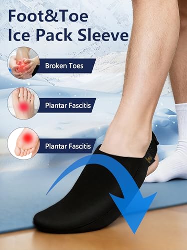 1 Pack Foot Ice Pack for Toe,Freeze Flexible Ice Gel Socks Cold Therapy - color: Black-1pack