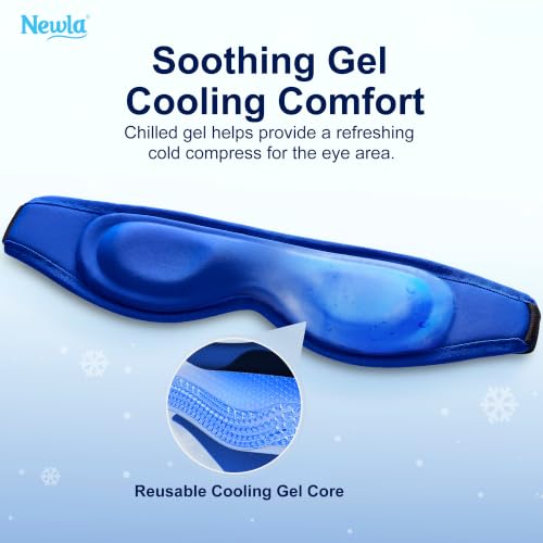 Cooling Gel Eye Mask for Puffy Eyes, 3D Contoured Fit Cold Compress - color: Blue