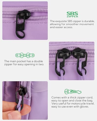 WATERFLY Fanny Pack Waist Bag: 2.5L Large 5 Zipper Pockets for Women Men - color: Purple