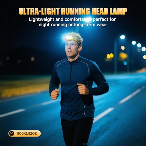 ATDOALL Rechargeable LED Headlamp, Lightweight Head Lamps for Adult Camping - size: 1 Pack