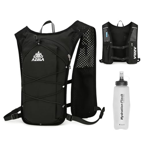 TRIWONDER Hydration Vest Running Backpack for Men & Women, Water Pack for Hiking, Camping, Climbing & Cycling, Lightweight Daypack - color: 01 Black - with a 350 Soft Flask