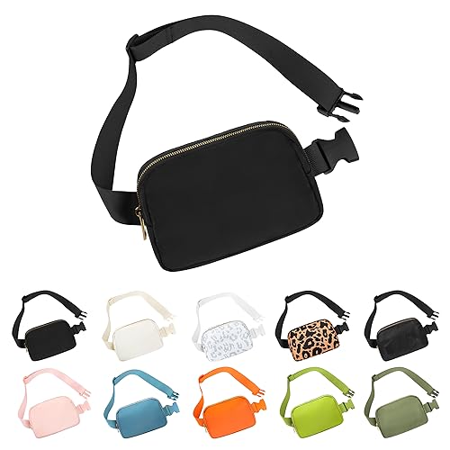 Waist Belt Bag Fashion Fanny Women and Men Gift Waist Pack With Adjustable Strap For Travel Running Hiking Walking Black - color: Black Fanny Pack