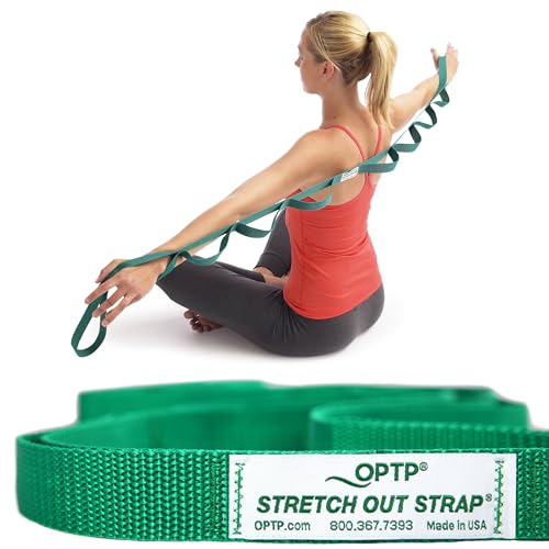 OPTP The Original Stretch Out Strap with Exercise Book, USA-Made Yoga Strap
