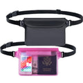 CADONO 2-Pack Waterproof Pouch with Adjustable Waist Strap - color: Black+Pink