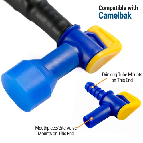 Bite Valve Replacement Mouthpieces fits Camelbak and Most Brands (4-Pack), with Shutoff Valve and Tube O-Ring for Hydration Bladder and Backpack Water Reservoir