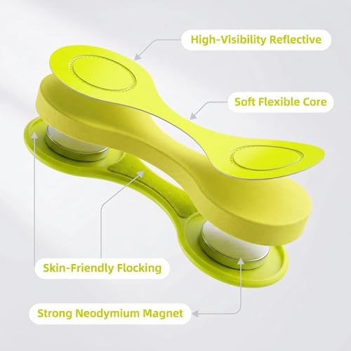 Running Reflector 2Pack 0.3oz Suede Reflective Magnet Clip, Colorful Visibility Gear for Night Cycling, Sleeves & Backpacks