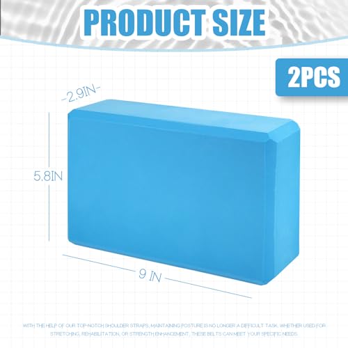 Septo 2 Pcs Yoga Blocks, 9x6x3 Inch Foam Blocks for Pilates - color: Blue