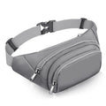 Large Fanny Pack for Women Men - Syican Waist bag with 3-Zipper Pockets - color: Gray