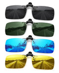 MEETSUN Polarized Clip On Sunglasses for Men Women, Fit Over Glasses - color: 4pack-black+blue+dark Green+night Vision