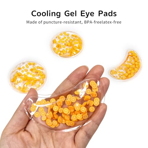 4PCS Gel Eye Ice Pack Set Reusable, Cold and Hot Compress for Eyes - color: Oranges-2