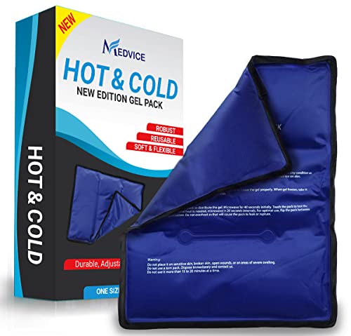 Medvice Reusable Hot and Cold Ice Packs for Injuries - Large (No Straps)