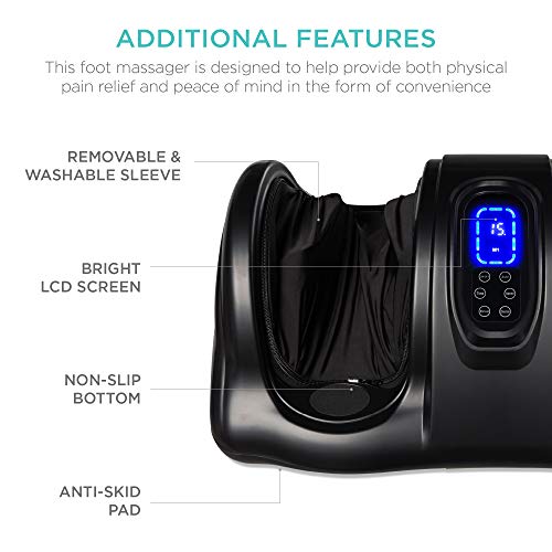 Best Choice Products Shiatsu Foot Massager for Pain Relief, Plantar Fasciitis, Neuropathy, Blood Circulation, Remote Control w/Compact Design - Black - color: Black