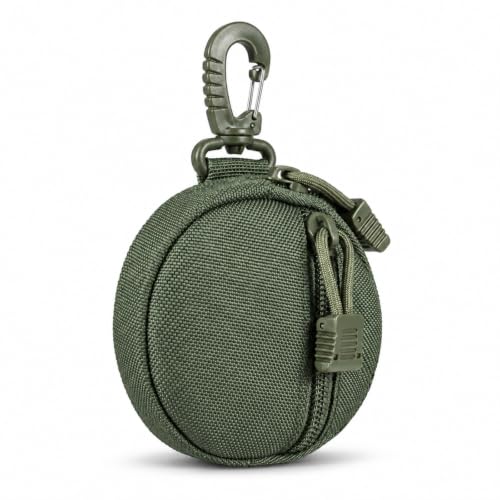 Small Tactical EDC Pouch, 1000D Nylon Round MOLLE Pod for Men - color: Green