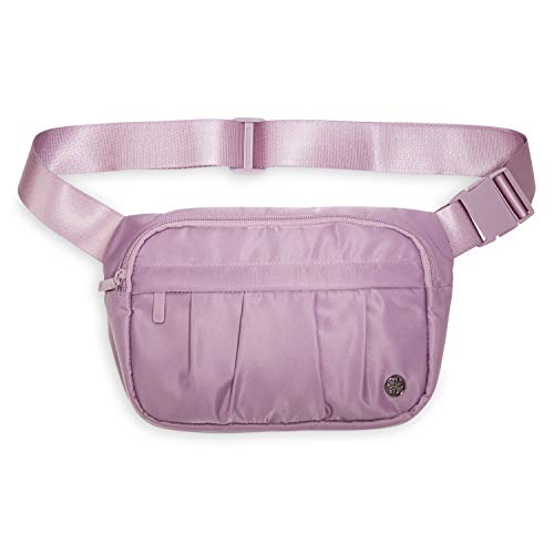 Gaiam Fanny Pack Running Belt Bag - Out & About Waist Pack Cell Phone Holder Exercise Gym Slim Zipper Workout Pouch Jogging Bag, Multi Pocket, Adjustable, Walking, Runner Accessories Women