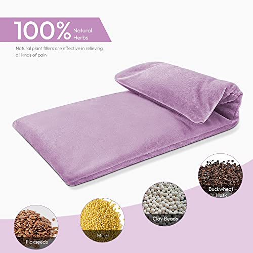 Microwavable Heating Pad with Washable Cover, 8 x 18 Microwave Heating Pad for Neck and Shoulders, Moist Heat Bean Bag Warm Compress for Knee, Joints, Wrist, Abdomen (Purple) - color: 8 X 18" Purple - 1 Pack