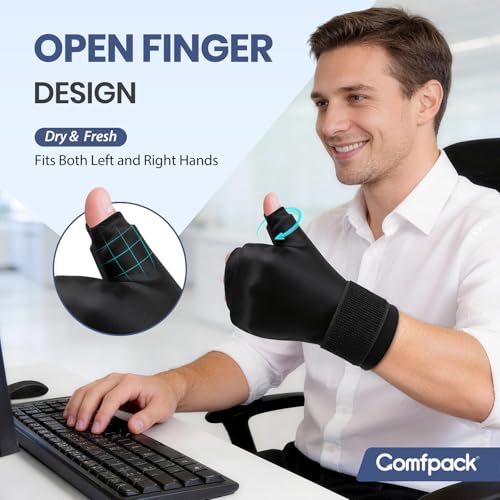 Comfpack Hand Ice Pack Glove, Soft Gel Thumb Wrist Ice Pack for Arthritis - style: Black