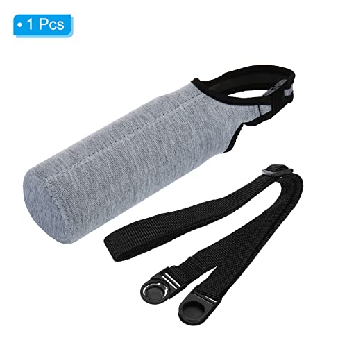 PATIKIL Water Bottle Sling Bag, Neoprene Portable Insulated Bottle Holder Carrier with Removable Adjustable Shoulder Straps - color: Gray
