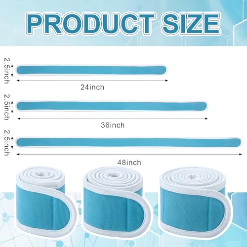 Geiserailie 3 Pcs Compression Wrap Binder Tape with Hook Loop Fastener Straps for Legs, Knees, Ankles, Wrists, Shoulders - size: 2.5" W x 24" L