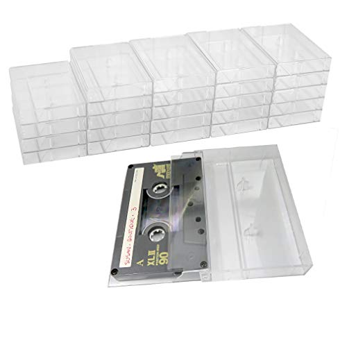 Evelots Cassette Tape Storage Case, Holds 25 Cases, Clear Plastic - size: 1-Pack (Holds 25), style: Cassette Tape Case