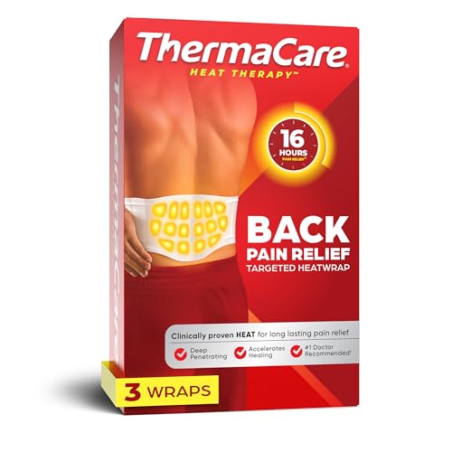 ThermaCare Advanced Back & Hip Heat Wraps for Lower Back Pain Relief - Heating Pads with 16-Hour Heat Therapy - Adhesive Heat Wraps for Muscle & Joint Pain, Flexible Fit Design - 3 Count - size: S-M (Pack of 3)