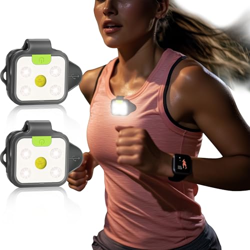 HOKOILN LED Winter Running Light with Hat Clip, Rechargeable Clip-on Running Light - color: Green