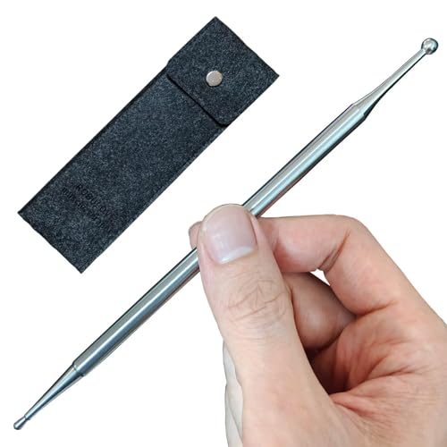 304 Stainless Steel Dual Head Facial Reflexology Tools,Ear Massage Tool,Trigger Point Massager Tool, Deep Tissue Massage Tool (6.3 inch) - style: Pen-2