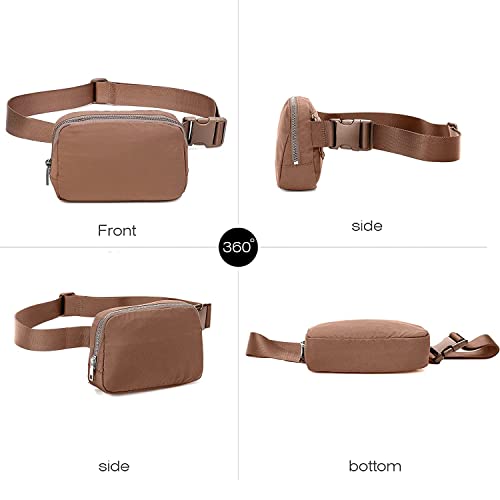 Tapp Collections Unisex Mini Crossbody Belt Bag with Adjustable Strap Small Waist Pouch for Workout Running Traveling Hiking - Brown - color: Brown
