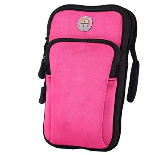 Sports Armband, Running Gym Universal Smartphone Arm Bag with Earphone Hole Multifunctional Pockets foriPhone 15, 14, 13, 12, 11 Pro Max, Xs, Xr, X, 8 Plus, SE, Galaxy S22 Ultra and More - color: Rose Red