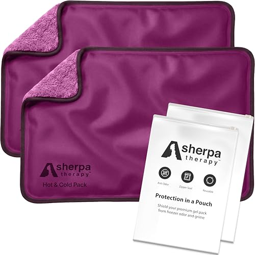 Flexible Hot and Cold Gel Pack Medium 8" x 12", 2 Pack - size: Medium (2 pack), style: Purple