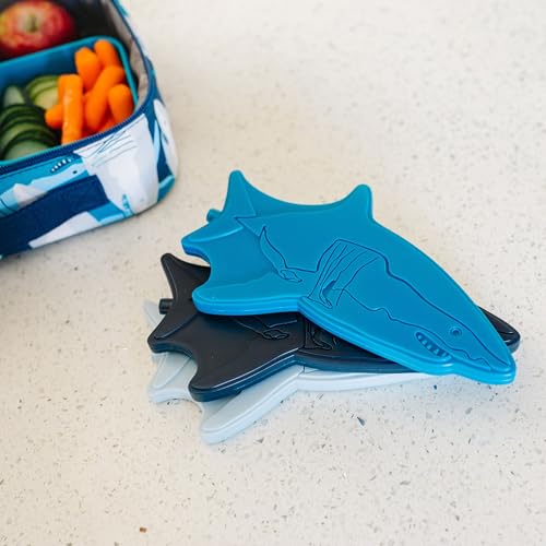 Wildkin Kids Ice Packs (4 Pack) – Slim, Reusable, Keeps Lunch Cool for School/Travel - Shark - color: Shark