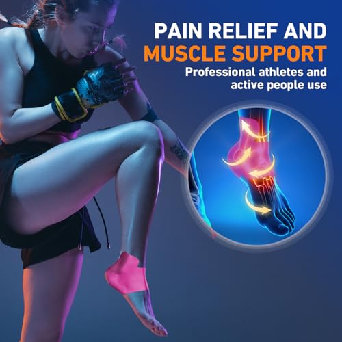 KTQUICK Precut Kinesiology Tape for Ankle,12PCS,20% Stronger Adhesive,Pink - color: Pink