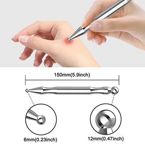 Melonsun Stainless Steel Acupuncture Pen for TMJ Relief, FSA-HSA-Eligible TMJ Massager for Jaw Clenching, Acupressure Facial Tool for Face Reflexology & Full-Body Pressure Point Massage