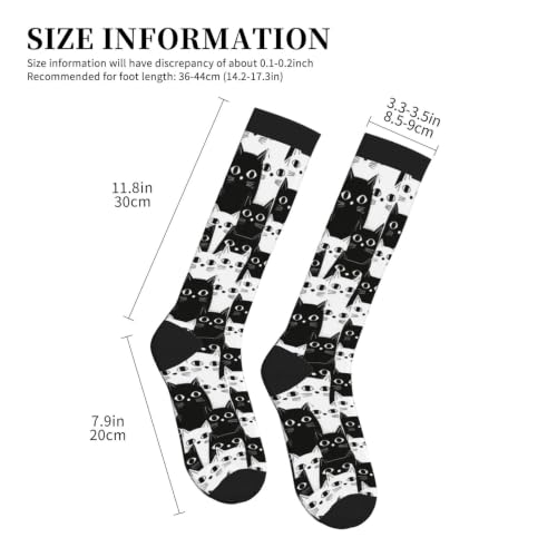 Tie Dye Compression Socks Knee High Support Socks For Women Men Running Athletic Hiking - color: Cat