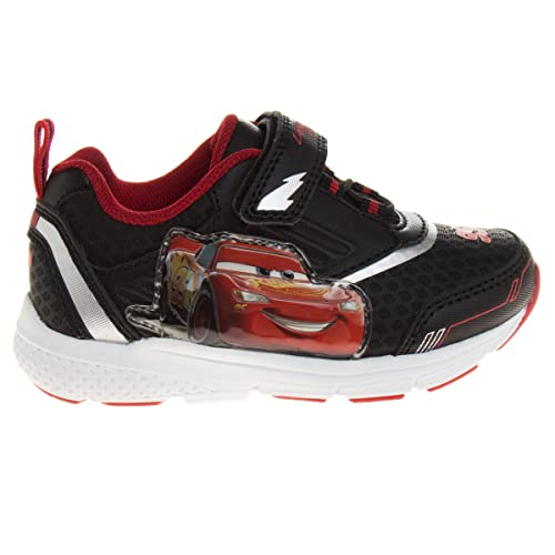 Disney Pixar Cars Boys Black/Red Lighted Sneaker (Toddler/Little Kid) - color: Red/Black, size: 10 Toddler