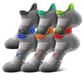BULLIANT Men Cushioned Compression Nylon Ankle Running Socks No Show 6Pack - color: 6pairs-gray Heather 8627, size: 13-15