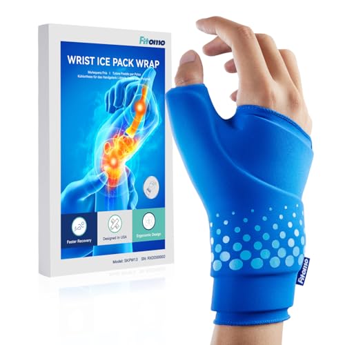 Thumb & Wrist Ice Pack Wrap, Long-Lasting Cold Compression for Pain Relief - size: L/XL, style: Blue