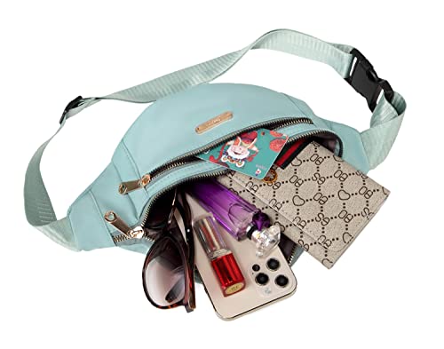 Fanny Packs Waist Bag for Women, Fashion Fanny Packs with Adjustable Strap for Travel Sports Running Blue - color: blue