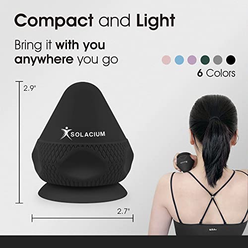 Solacium Mountable Massage Therapy Tool - Multi-Surface Suction Cup Wall Massage Tool for Sore Muscles, Myofascial Release, Stress Relief, Trigger Point and Deep Tissue Massage (Black) - color: Black